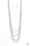 SoHo Sophistication - Silver Necklace - Paparazzi Accessories Necklace Bedazzle Me Pretty Mobile Fashion Boutique