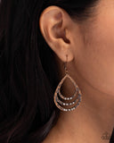 Sojourn Shimmer - Copper Earrings - Paparazzi Accessories Earrings Bedazzle Me Pretty Mobile Fashion Boutique