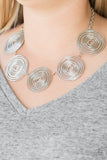 SOL-Mates - Silver Necklace - Paparazzi Accessories Necklace Bedazzle Me Pretty Mobile Fashion Boutique