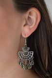 SOL Searching - Green Earrings - Paparazzi Accessories Earrings Bedazzle Me Pretty Mobile Fashion Boutique