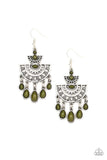 SOL Searching - Green Earrings - Paparazzi Accessories Earrings Bedazzle Me Pretty Mobile Fashion Boutique