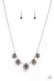 Solar Beam - Brown Necklace - Paparazzi Accessories Necklace Bedazzle Me Pretty Mobile Fashion Boutique