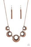 Solar Cycle - Copper Necklace - Paparazzi Accessories Necklace Bedazzle Me Pretty Mobile Fashion Boutique