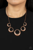 Solar Cycle - Copper Necklace - Paparazzi Accessories Necklace Bedazzle Me Pretty Mobile Fashion Boutique