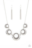 Solar Cycle - Silver Necklace - Paparazzi Accessories Necklace Bedazzle Me Pretty Mobile Fashion Boutique