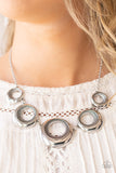 Solar Cycle - Silver Necklace - Paparazzi Accessories Necklace Bedazzle Me Pretty Mobile Fashion Boutique
