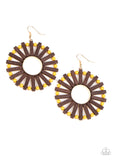 Solar Flare - Yellow Earrings - Paparazzi Accessories Earrings Bedazzle Me Pretty Mobile Fashion Boutique