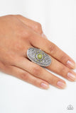 Solar Plexus - Green Ring - Paparazzi Accessories Ring Bedazzle Me Pretty Mobile Fashion Boutique