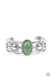 Solar Solstice - Green Bracelet - Paparazzi Accessories Bracelet Bedazzle Me Pretty Mobile Fashion Boutique