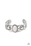 Solar Solstice - White Bracelet - Paparazzi Accessories Bracelet Bedazzle Me Pretty Mobile Fashion Boutique