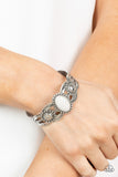 Solar Solstice - White Bracelet - Paparazzi Accessories Bracelet Bedazzle Me Pretty Mobile Fashion Boutique
