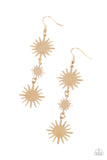 Solar Soul - Gold Earrings - Paparazzi Accessories Earrings Bedazzle Me Pretty Mobile Fashion Boutique