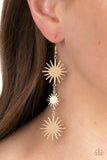 Solar Soul - Gold Earrings - Paparazzi Accessories Earrings Bedazzle Me Pretty Mobile Fashion Boutique