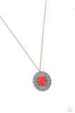Solar Stunner - Red Necklace - Paparazzi Accessories Necklace Bedazzle Me Pretty Mobile Fashion Boutique