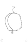Solo Sojourn - Silver Anklet - Paparazzi Accessories Anklet Bedazzle Me Pretty Mobile Fashion Boutique
