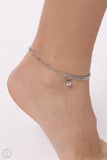 Solo Sojourn - Silver Anklet - Paparazzi Accessories Anklet Bedazzle Me Pretty Mobile Fashion Boutique