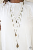 Sonoran Storm - Brass Necklace - Paparazzi Accessories Necklace Bedazzle Me Pretty Mobile Fashion Boutique