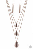 Sonoran Storm - Copper Necklace - Paparazzi Accessories Necklace Bedazzle Me Pretty Mobile Fashion Boutique