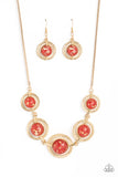Sophisticated Showcase - Red Necklace - Paparazzi Accessories Necklace Bedazzle Me Pretty Mobile Fashion Boutique