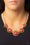 Sophisticated Showcase - Red Necklace - Paparazzi Accessories Necklace Bedazzle Me Pretty Mobile Fashion Boutique