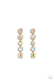 Sophisticated Stack - Gold Post Earrings - Paparazzi Accessories Post Earrings Bedazzle Me Pretty Mobile Fashion Boutique