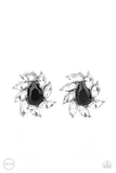 Sophisticated Swirl - Black Clip-On Earrings - Paparazzi Accessories Clip-On Earrings Bedazzle Me Pretty Mobile Fashion Boutique