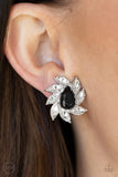Sophisticated Swirl - Black Clip-On Earrings - Paparazzi Accessories Clip-On Earrings Bedazzle Me Pretty Mobile Fashion Boutique
