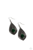 SOUL-ar Flare - Green Earrings - Paparazzi Accessories Earrings Bedazzle Me Pretty Mobile Fashion Boutique