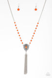 Soul Quest - Orange Necklace - Paparazzi Accessories Necklace Bedazzle Me Pretty Mobile Fashion Boutique