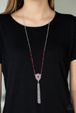 Soul Quest - Red Necklace - Paparazzi Accessories Necklace Bedazzle Me Pretty Mobile Fashion Boutique