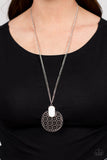 South Beach Beauty - White Necklace - Paparazzi Accessories Necklace Bedazzle Me Pretty Mobile Fashion Boutique