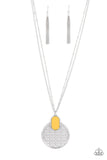 South Beach Beauty - Yellow Necklace - Paparazzi Accessories Necklace Bedazzle Me Pretty Mobile Fashion Boutique