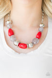 South Shore Sensation - Red Necklace - Paparazzi Accessories Necklace Bedazzle Me Pretty Mobile Fashion Boutique