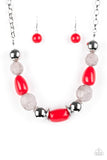 South Shore Sensation - Red Necklace - Paparazzi Accessories Necklace Bedazzle Me Pretty Mobile Fashion Boutique