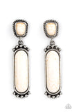 Southern Charm - White Post Earrings - Paparazzi Accessories Post Earrings Bedazzle Me Pretty Mobile Fashion Boutique