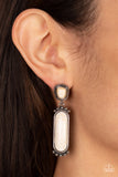 Southern Charm - White Post Earrings - Paparazzi Accessories Post Earrings Bedazzle Me Pretty Mobile Fashion Boutique