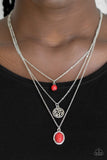 Southern Roots - Red Necklace - Paparazzi Accessories Necklace Bedazzle Me Pretty Mobile Fashion Boutique