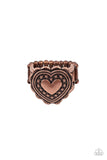 Southern Soulmate - Copper Ring - Paparazzi Accessories Ring Bedazzle Me Pretty Mobile Fashion Boutique