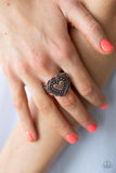 Southern Soulmate - Copper Ring - Paparazzi Accessories Ring Bedazzle Me Pretty Mobile Fashion Boutique