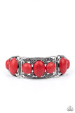 Southern Splendor - Red Bracelet - Paparazzi Accessories Bracelet Bedazzle Me Pretty Mobile Fashion Boutique