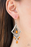 Southern Sunsets - Orange Earrings - Paparazzi Accessories Earrings Bedazzle Me Pretty Mobile Fashion Boutique