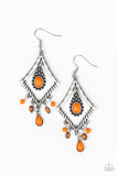 Southern Sunsets - Orange Earrings - Paparazzi Accessories Earrings Bedazzle Me Pretty Mobile Fashion Boutique