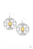 Southwest Walkabout - Yellow Earrings - Paparazzi Accessories Earrings Bedazzle Me Pretty Mobile Fashion Boutique