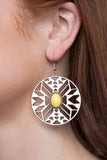 Southwest Walkabout - Yellow Earrings - Paparazzi Accessories Earrings Bedazzle Me Pretty Mobile Fashion Boutique