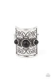 Southwestern Scenery - Black Ring - Paparazzi Accessories Ring Bedazzle Me Pretty Mobile Fashion Boutique