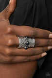 Southwestern Scenery - Black Ring - Paparazzi Accessories Ring Bedazzle Me Pretty Mobile Fashion Boutique