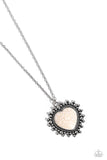 Southwestern Sentiment - White Necklace - Paparazzi Accessories Necklace Bedazzle Me Pretty Mobile Fashion Boutique