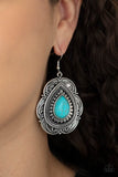 Southwestern Soul - Blue Earrings - Paparazzi Accessories Earrings Bedazzle Me Pretty Mobile Fashion Boutique