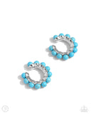 Southwestern Spiral - Blue Cuff Earrings - Paparazzi Accessories Post Earrings Bedazzle Me Pretty Mobile Fashion Boutique