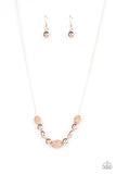 Space Glam - Rose Gold Necklace - Paparazzi Accessories Necklace Bedazzle Me Pretty Mobile Fashion Boutique